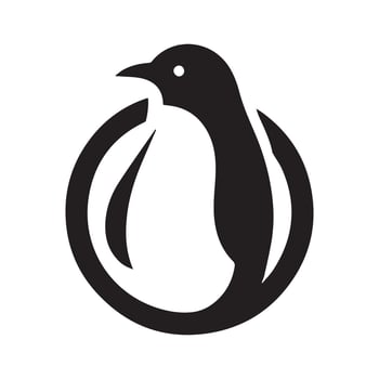 Minimalist penguin logo on a white background vector