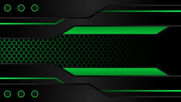 Black and green futuristic background with technology concept vector