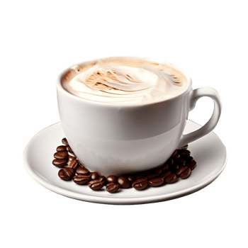 Cup of hot coffee with milk Cream isolated on transparent background, cut out, or clipping path. png