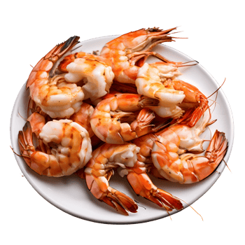Roasted peeled prawn, Grilled shrimp isolated on transparent background, cut out, or clipping path. png