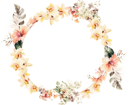 Watercolor Flower Frame Illustration png