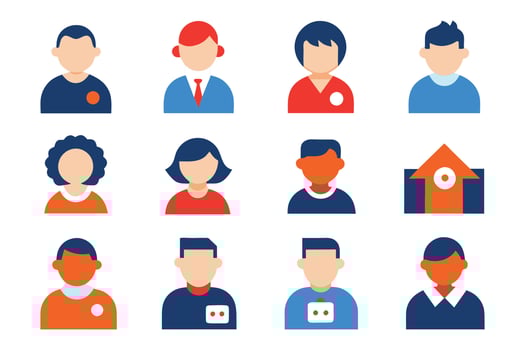 Buyer or customer related editable stroke outline icon set illustration on white background vector
