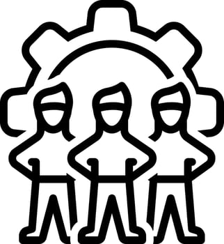 Black line icon for cooperation vector
