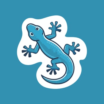 Cute Green Lizard Cartoon Illustration vector