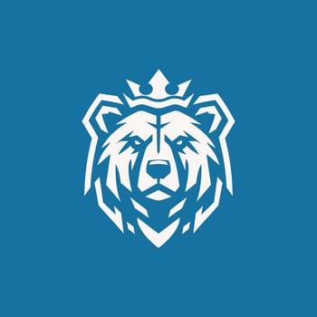 Bear logo, Abstract bear crown logo design template vector