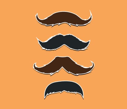 Mustache November set flat illustration vector