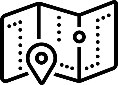 Black line icon for map vector