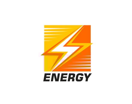Electric energy icon featuring lightning bolt vector