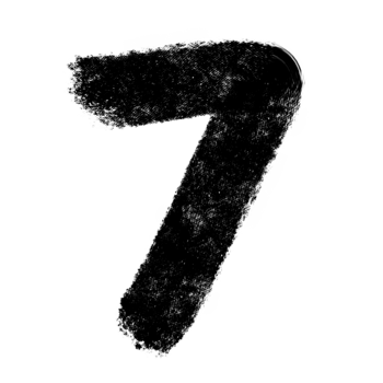black number 7 hand drawn font png