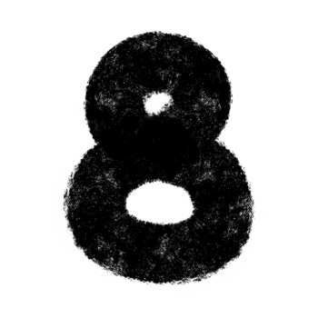 black number 8 hand drawn font png
