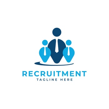 Recruitment people job corporate hiring Logo design creative modern minimal vector