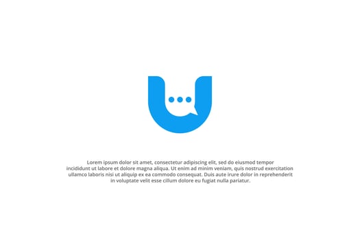 logo letter u chat talk message business vector