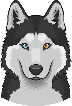 Siberian husky face illustration vector