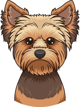 Yorkie dog face illustration vector