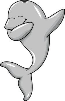 Dabbing dolphin character illustration vector