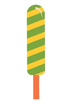 Bright ice cream on a stick. Striped fruit ice. Isolated illustration for your design vector