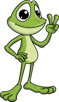 Cute frog mascot illustration vector