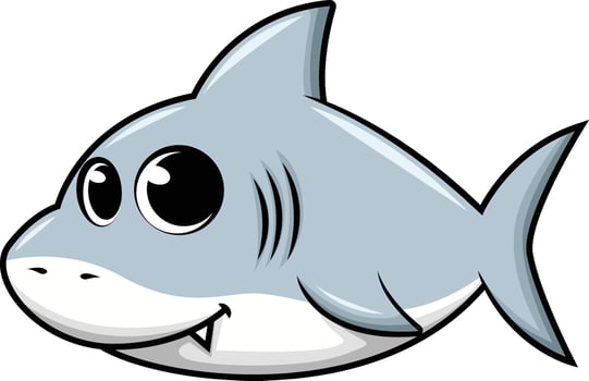 Cute baby shark illustration vector