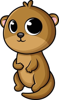 Cute baby otter illustration vector