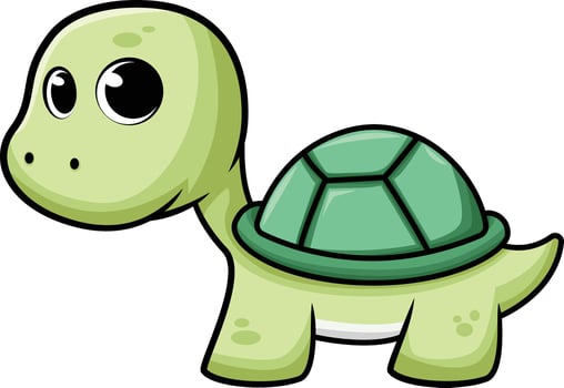 Cute baby sea turtle illustration vector