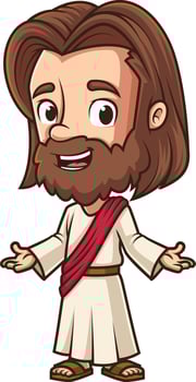Jesus welcoming everyone illustration vector