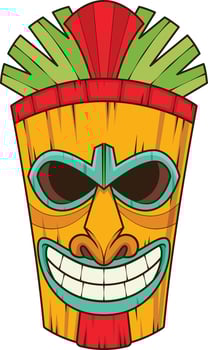 Simple tiki mask illustration vector