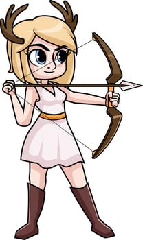 Artemis goddess of the hunt illustration vector