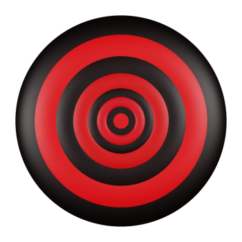 Red and Black 3D Bullseye Target png