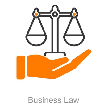 Business Law and scale icon concept vector