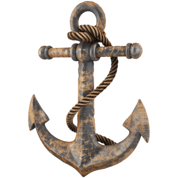 Sea anchor, 3d element, transparent background png