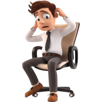 Dizzy office man, 3d element, transparent background png
