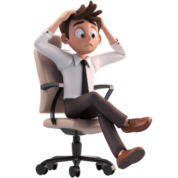 Dizzy office man, 3d element, transparent background png