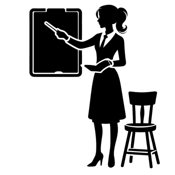 silhouette of teacher background trasnparent png