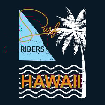 Surf emblem hawaii vector