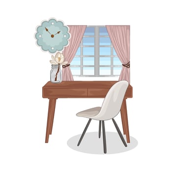 Illustration of desk vector