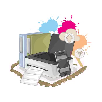 Illustration of printer vector