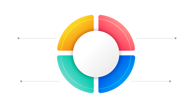 Pie chart circle infographic template with 4 options.Business concept marketing infographic png