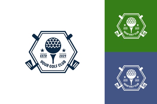 Modern Flat design Unique Golf Ball championship logo template and Minimalist Golfing Logo Concept vector