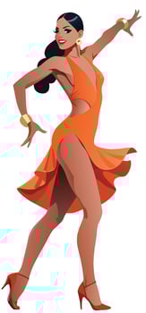 Young flamengo dancer with suitable clothing vector