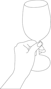 outline hand with glass vector