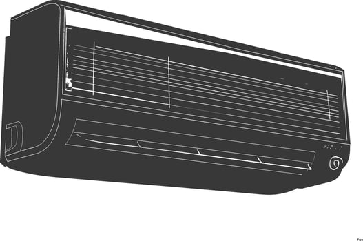 Silhouette Air conditioner black color only vector