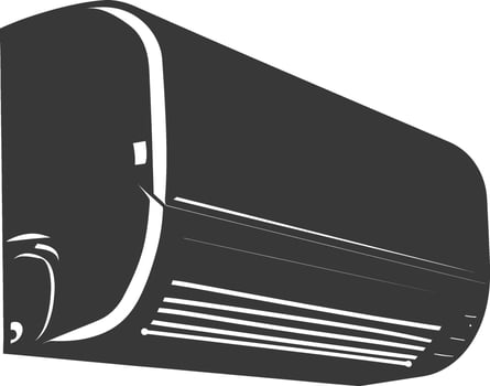 Silhouette Air conditioner black color only vector