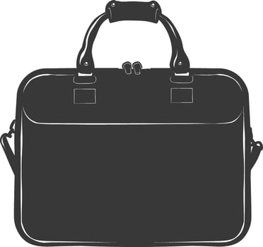 Silhouette briefcase black color only vector