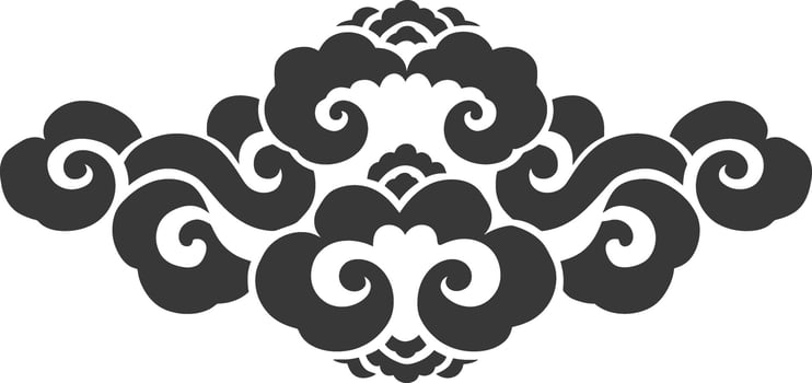 Silhouette chinese cloud symbol black color only vector