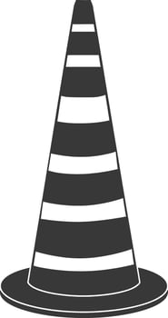 Silhouette rubber cone road divider black color only vector