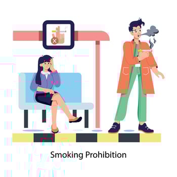 Trendy Smoking Prohibition vector