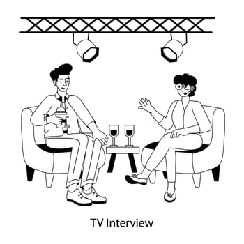 Trendy TV Interview vector