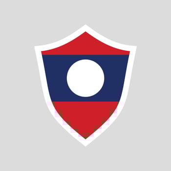 Laos Flag in Shield Shape Frame vector