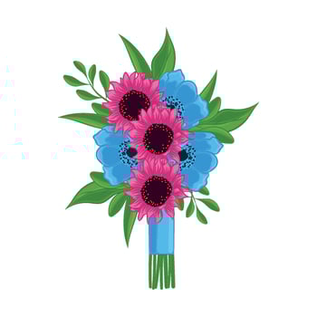 Realistic detailed flowers bouquet vector