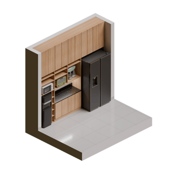 Isometric Kitchen 3d render design elemet png